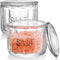 Nicunom 2 Pack Clear Glass Salt Cellar with Lid, Salt Storage Container