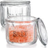 Nicunom 2 Pack Clear Glass Salt Cellar with Lid, Salt Storage Container
