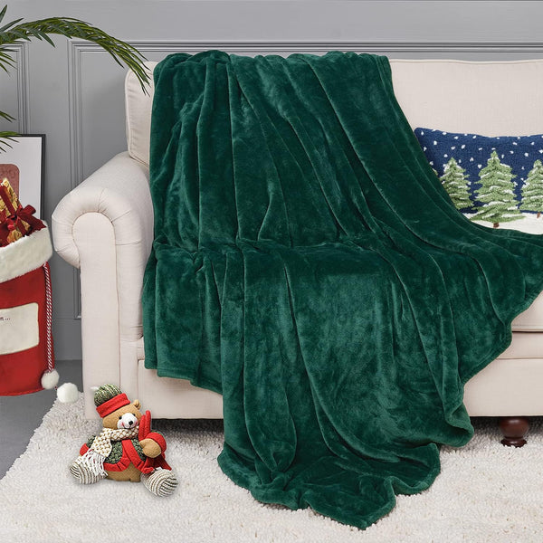 StangH Super Soft Green Fleece Blanket, Fall Flannel Fuzzy Throw for Couch/Office/Dog, Lightweight Microfiber Plush