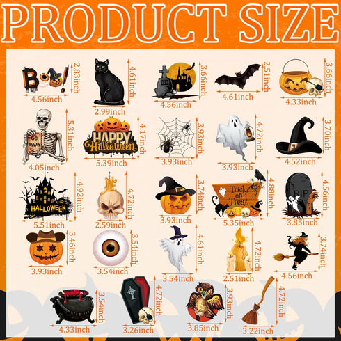 24 Pieces Halloween Refrigerator Magnets Pumpkin Ghost Magnets Halloween Decorative Car Fridge Magnetic Stickers Halloween Magnets Decorations for Metal Door Mailbox Car Decor