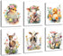 LNLAGBO Framed Baby Watercolor Farm Animals Nursery Wall Art Prints,Cute Baby Animal Nursery