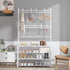 Rack,3-in-1 4-Tier 8 Hooks,16-20 UDEAR Entryway Coat and Shoe Hall Tree Multifunctional Storage Shelf with Shoe Bench
