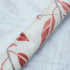 VOGOL Valances for Kitchen, Red Leaf Print Linen Textured Curtain Panel, Rod Pocket, 52x12, One Panel