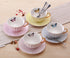 Set-Coffee Set FD-TCS03-4COLOR Jusalpha Elegant Tea Cup and Saucer Cup with Saucer and Spoon