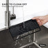 YOHOM 2-in-1 Suction Cup Sponge Holder for Kitchen, Undermount Sink Plastic Scrubber Tray Organizer (Black)