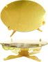 FRIDAY NIGHT 1-Tier Gold Round Cardboard Cupcake Stand - Mini Cake Dessert Holder, Reusable Birthday Wedding