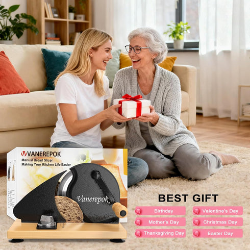 Commercial vanerepok Manual Bread Slicer for Homemade Sourdough Bread Versatile Hand Crank Bread Slicer for Sourdough