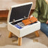 UHBD042W YMYNY Storage Ottoman, Small Foot Stool Ottoman with Storage, Foot Rest with Padded Seat, Teddy Velvet, Sturdy
