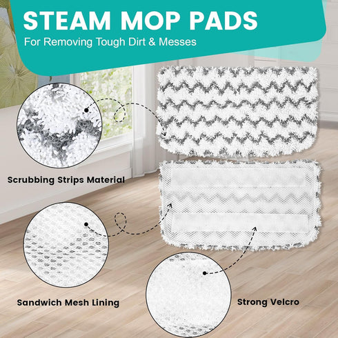 YHOVID 6 Pack S1000/S1000A/S1000C/S1000WM/S1001C, Steam Mop Replacement Pads Compatible with Shark Steam Mops Floor