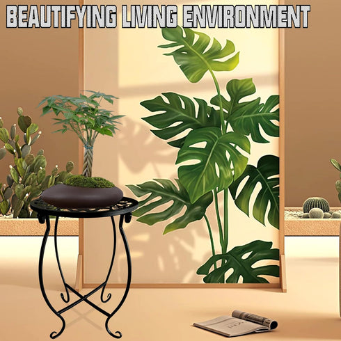 EKINIYAR 15" 1 Count Plant Stand Indoor Outdoor, Tall Flower Pot Stand, Round Metal Corner Plant Stand for Flower Pot