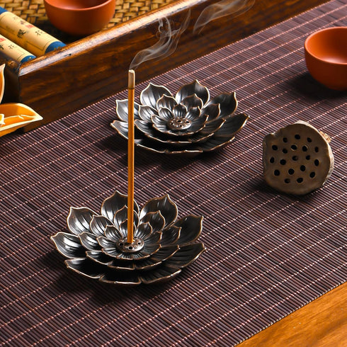 Incense Burner with Detachable Ash Catcher - 5 Incense Holes Stick Holder