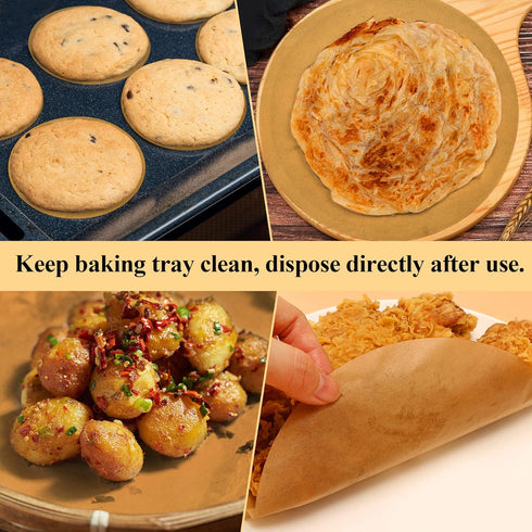 9 Inch Parchment Paper Rounds, 100PCS Unbleached Precut Baking Sheets for Round Cake Pans, Springform Pan