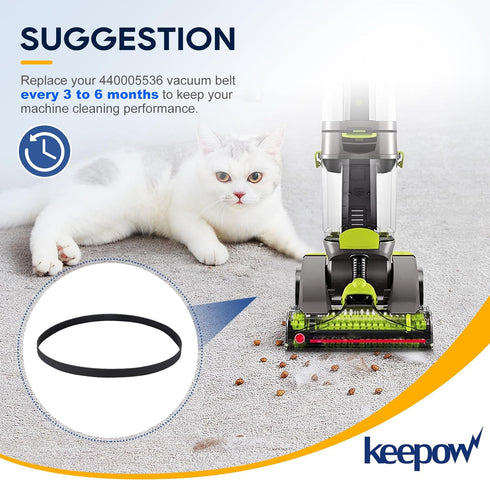 KEEPOW Vacuum Belt for Hoover Dual Power Max Carpet Cleaner FH51000, FH51001, FH51002, 3 Pack