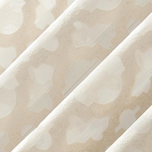 No. 918 Yvette Trellis Jacquard Sheer Curtain Panel, 52" x 84", Cream Off-White Rod Pocket