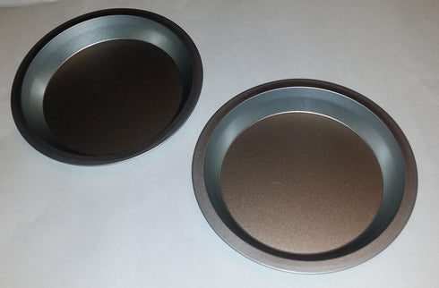 Two 9 inch Heavyweight Steel Non-Stick Bakeware Pie Pans Set with Even Heating (Standard Version)