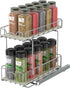 Simple Houseware 2 Tier Spice Rack - Slide Out Wire Basket Drawer Organizer in Silver