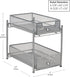 Mind Reader Accessory Organizer, 2 Tier Metal Mesh Supply Storage for Makeup, Crafts, Office, Kitchen, 8" L x 12.5" W x