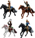 FUNSHOWCASE Western Cowboys Gunslingers with Horses Miniatures for Fairy Garden, Cake Topper,