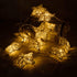 6 ft 10 LED Metal Rattan Style Star String Fairy Lights Garland, Battery Operated, Wedding Holiday Christmas Tree, Warm