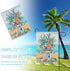 Welcome Summer Decorative Garden Flag, Mason Jar Beach Coastal Coral Starfish Shell Sea Horse, 12 x 18 Double Sided