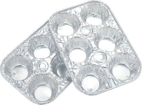 10pack Muffin Pan, 6-Cup Aluminum Pans for Baking Cupcakes, Muffins, and Mini Pies