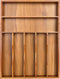 Kitchen Drawer Organizer - Acacia Silverware Holder, Extra Deep Grooved Divider, 7 Slots Cutlery Organizer Flatware Tray