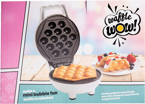 Bubble Mini Waffle Maker - Tiny Hong Kong Egg Style Design, 4" Individual Waffler Iron for Ice Cream Treat Desserts