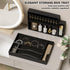 Black Bamboo Kitchen Drawer Organizer Bins, Stackable for Silverware, Utensils, Cutlery, 9" x 3" x 2.5"