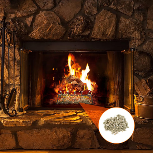 Skyflame Glowing Embers Rock Wool - Mixed with Vermiculite for Vented Gas Fireplaces, 6 Oz Bag
