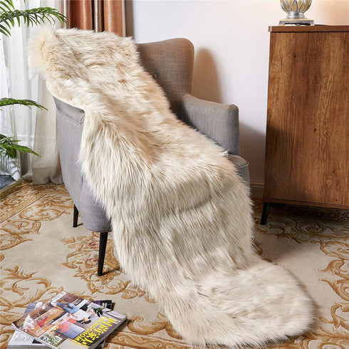 EasyJoy (2 6 Ultra Soft Fluffy/Fuzzy Shaggy Area Rug Faux Fur Chair Cover Seat Pad for Bedroom Floor Sofa Living Room x