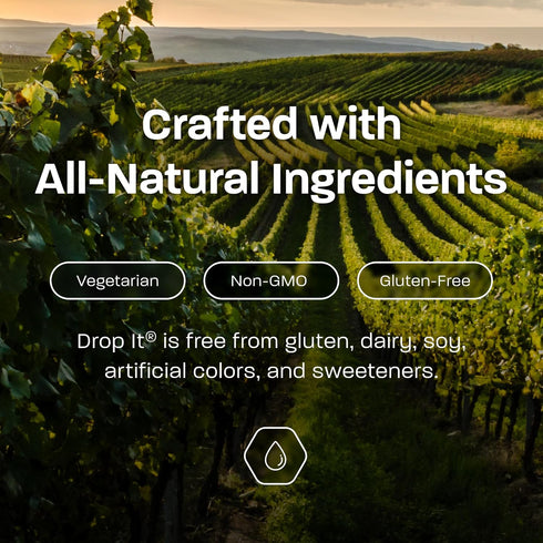 Drop It Wine Drops, Original - 10 mL Bottle, Naturally Reduces Sulfites in Wines, Treats Up to 55 Glasses