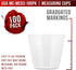 Pouring Masters 3 Oz (90 ml) (100 Pack) 25 Liquid Measuring Cups - Plastic Graduated Cup with Sticks - Reusable Mixing