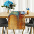 AILUER Country (13"x 108") Blue Cyan Long Table Runners Rustic Farmhouse Linen Table Runners Yellow Orange Retro Small