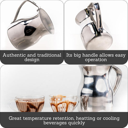 IMUSA USA GAU-80232W Aluminum Chocolatera, 2-Quart, Silver