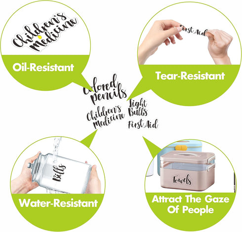 Hebayy 318 PCS Laundry Room & Linen Closet Organization Labels - Water/Oil Resistant Stickers for Home Office, Bathroom