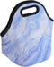 CM Soft Neoprene Tote Picnic Bag Lunch Container Organizer for Outdoor Travel (Blue Marble Pattern)