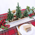 Winlyn 3 Pack Mini Canadian Pine Trees with Wood Bases, Artificial Miniature Christmas Trees for Holiday Decoration