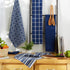 DII Assorted Woven Kitchen Set, 5 Piece, Nautical Blue, Dishtowel 18x28, Dishcloth 13x13
