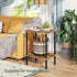 2 Simple Trending Side Table, Small End Table Living Room, Nightstand with Tier Storage Shelves, Rustic Brown