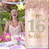16th Birthday Door Banner Decorations for Girls, Pink Rose Gold Sweet 16 Birthday Cover Backdrop Party Supplies