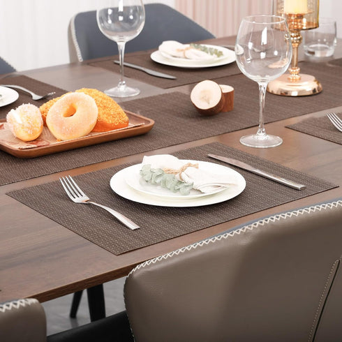 Set 8, Set 8 Set 8) Myir JUN Placemats of Vinyl Woven Placemats Place Mats Indoor of Washable Table Mats Non-Slip Place