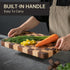 16" 11" 1.4" Checkered Cutting Boards for Kitchen, Acacia Wooden Chopping Board with Juice Grooves & Handles, Thickened