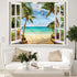 Leeisysme Beach Landscape Tapestry: Tropic Ocean Sea Island Palm Tree Seaside Tapestries for Living Room Summer Wall