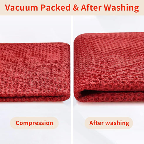 Homaxy 100% Cotton Waffle Weave Kitchen Dish Cloths, Ultra Soft Absorbent Quick Drying (12 x 12 Inches, 6-Pack, Brick