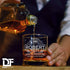 DaddyFactory Personalized Whiskey Glass for Men, Customized Engraved Monogram Rocks Cocktail Glass, 10.25 oz