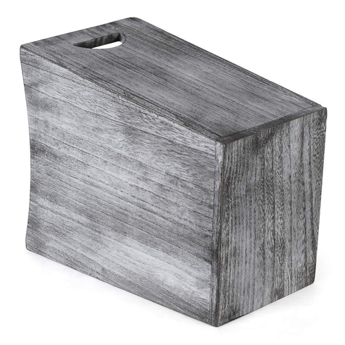 BTY Farmhouse Wooden Trash Can, Small Square Wastebasket, Rustic Torched Container Bin Holder for Kitchen, Office -