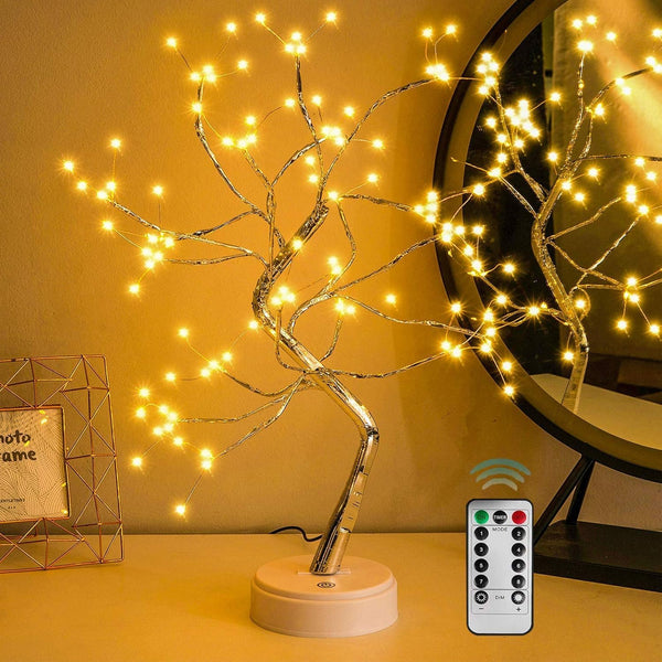 20 108LED Fairy Sparkly Tree Lamp - USB & 3AA Powered with Remote Control, 8 Modes for Christmas and Desktop Decor