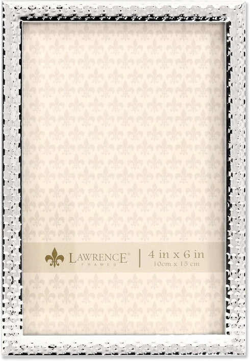 Lawrence Frames Metal Picture Frame, Hammer Effect, 4x6, Silver