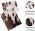 LXXTK 13x71 Inch Linen Cow Print Table Runner Farmhouse Western White Brown Cowhide Runners Table Decorations Rustic