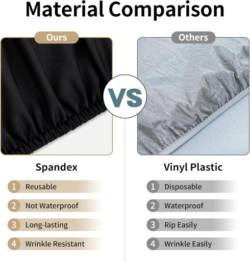 60 Inch eeivs Black Round Fitted Tablecloth Spandex Stretchable End Table Cover with Elastic Edge Cloth Table Topper